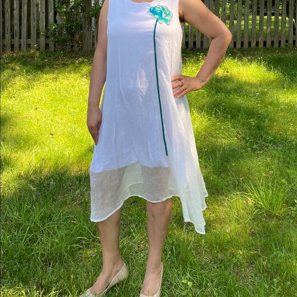 White chiffon dress